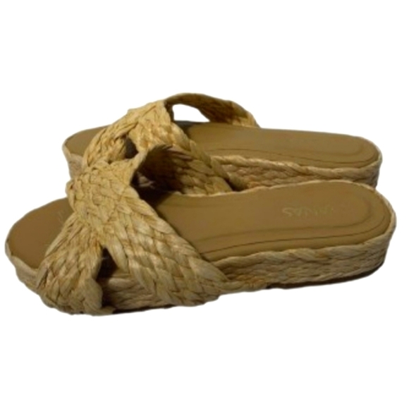 Kaanas Shoes - Kaanas Azurita Woven Platform Slides Sandals Women’s Raffia Espadrille Summer